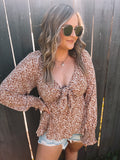 Brown Fall Floral Top