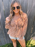 Brown Fall Floral Top